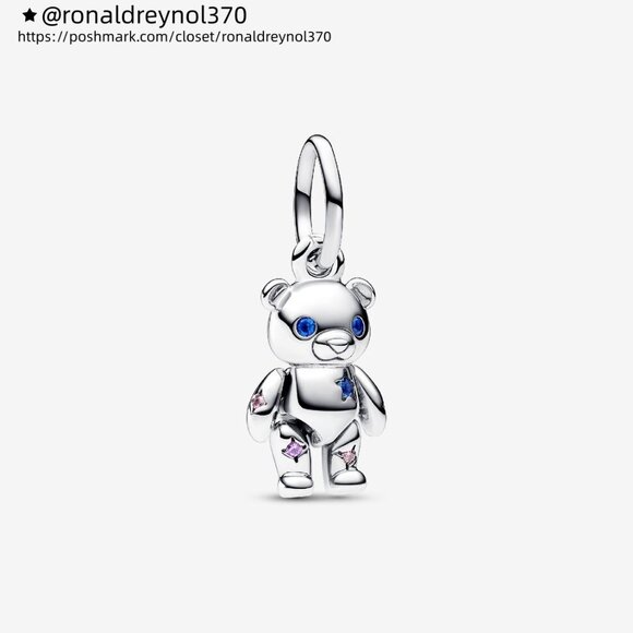 Pandora Movable Teddy Bear Dangle Charm - Picture 1 of 5